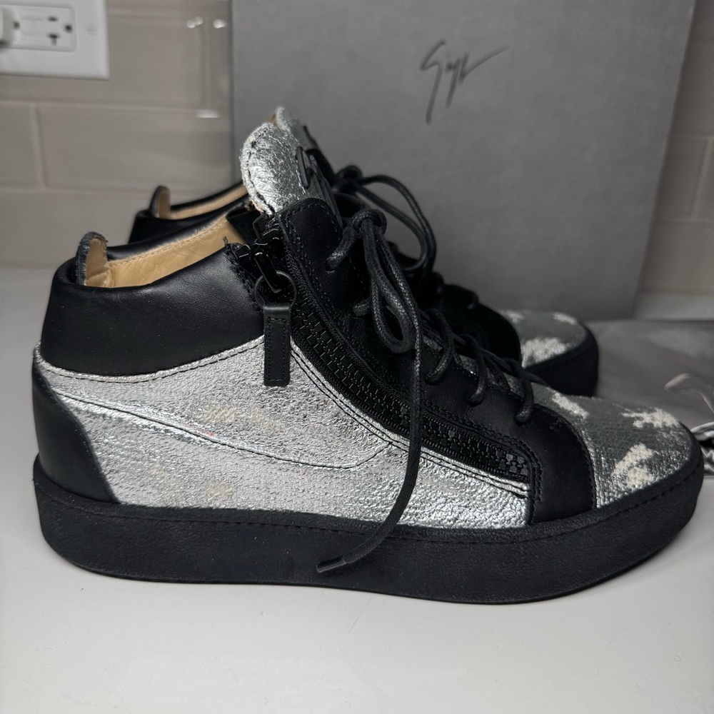 Giuseppe Zanotti Black and Silver Kriss High-Top Sneakers - Picture 6 of 10